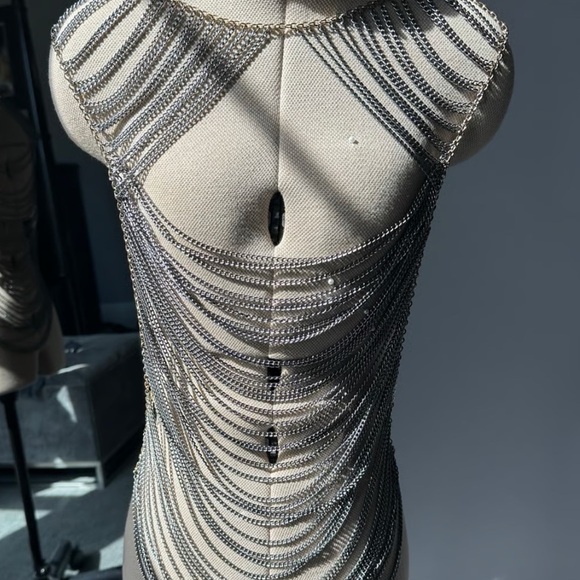 BCBG Tops - BCBG Silver Chain Top